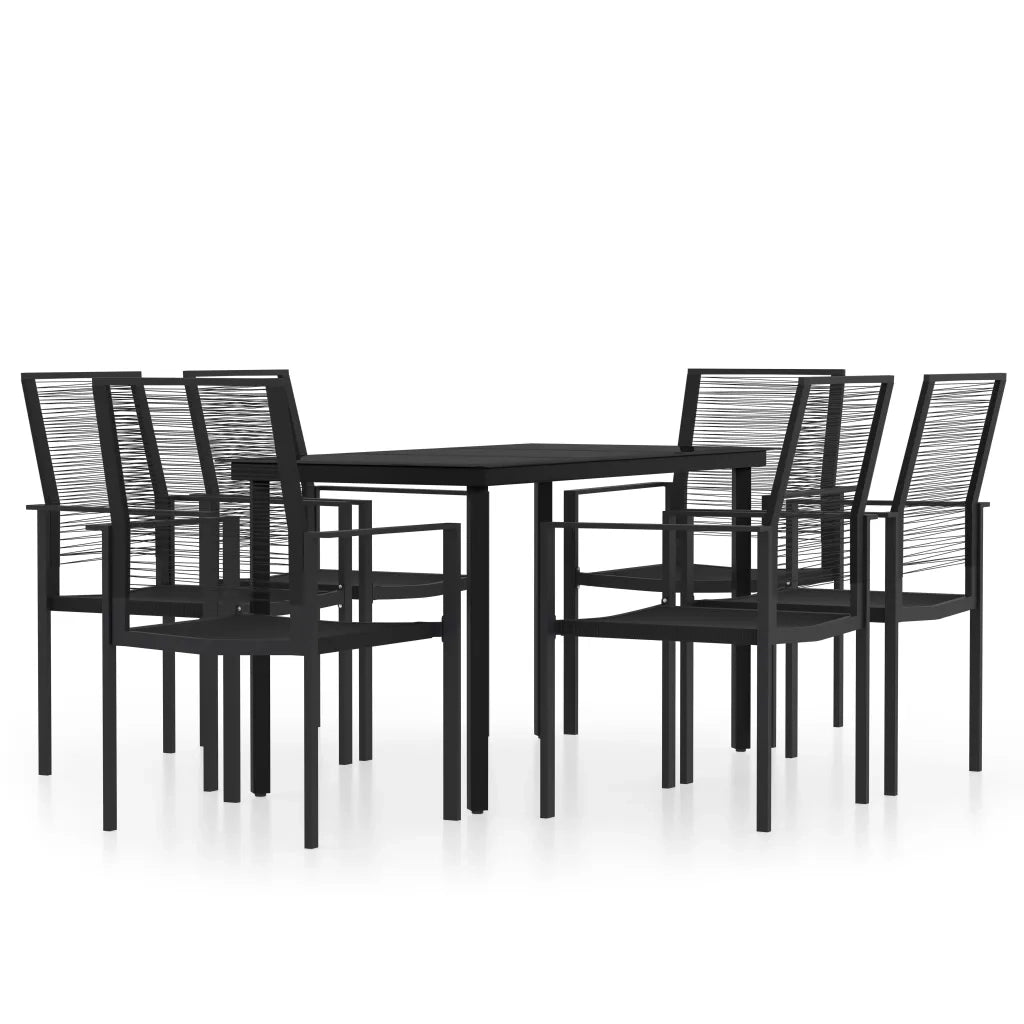 Set da Pranzo da Giardino 7 pz | Set Salotto da Giardino Nero