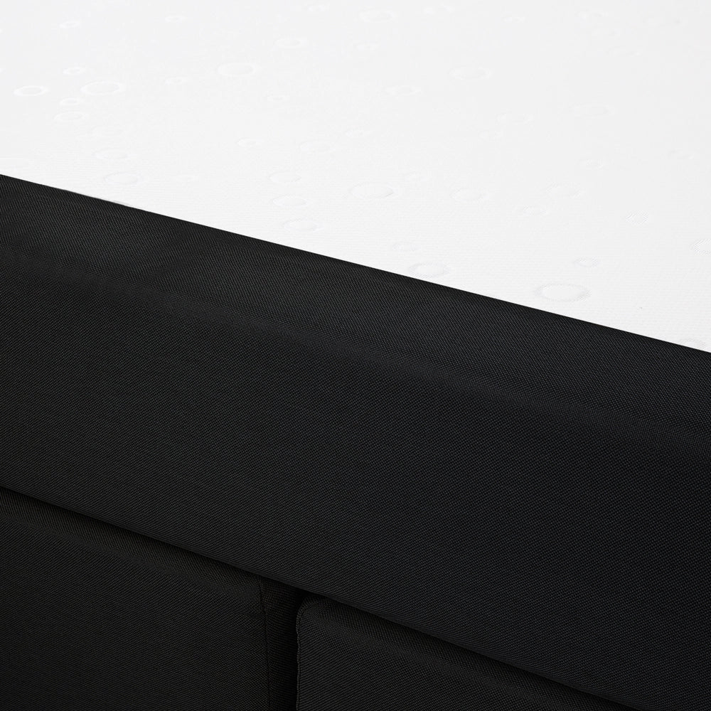 Letto Tessuto Nero Imbottito 160 x 200 cm Struttura Con Testiera Trapuntata E Materasso