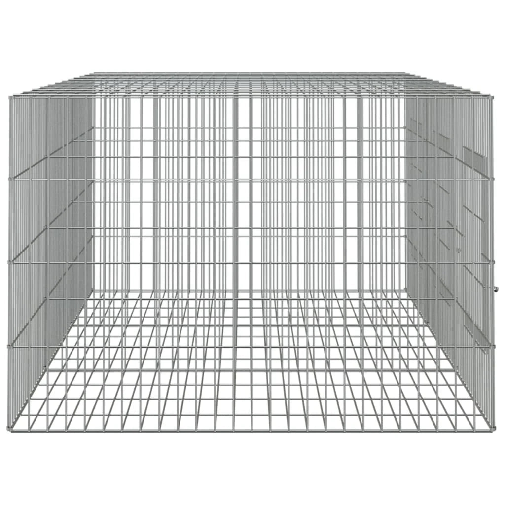Gabbia per conigli 3 pannelli 163 x 79 x 54 cm Ferro zincato Argento 02_0041687