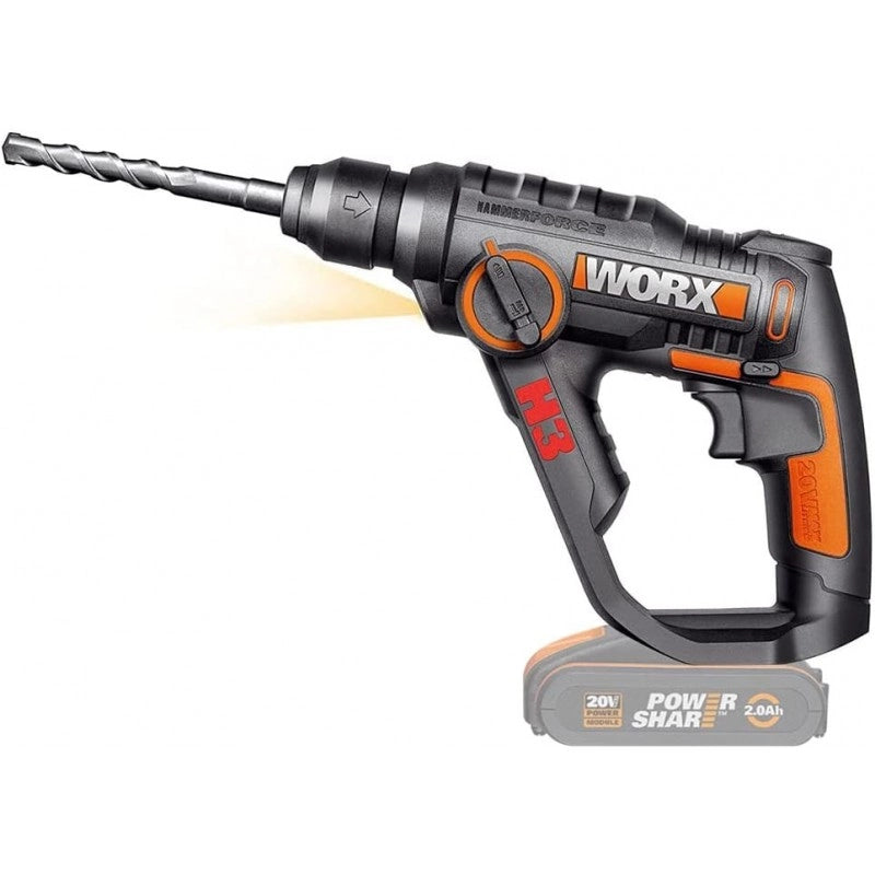 Tassellatore 3 in 1 WX390.9 20V SDS 1,2J Corpo Macchina per Foratura su Calcestruzzo - Worx