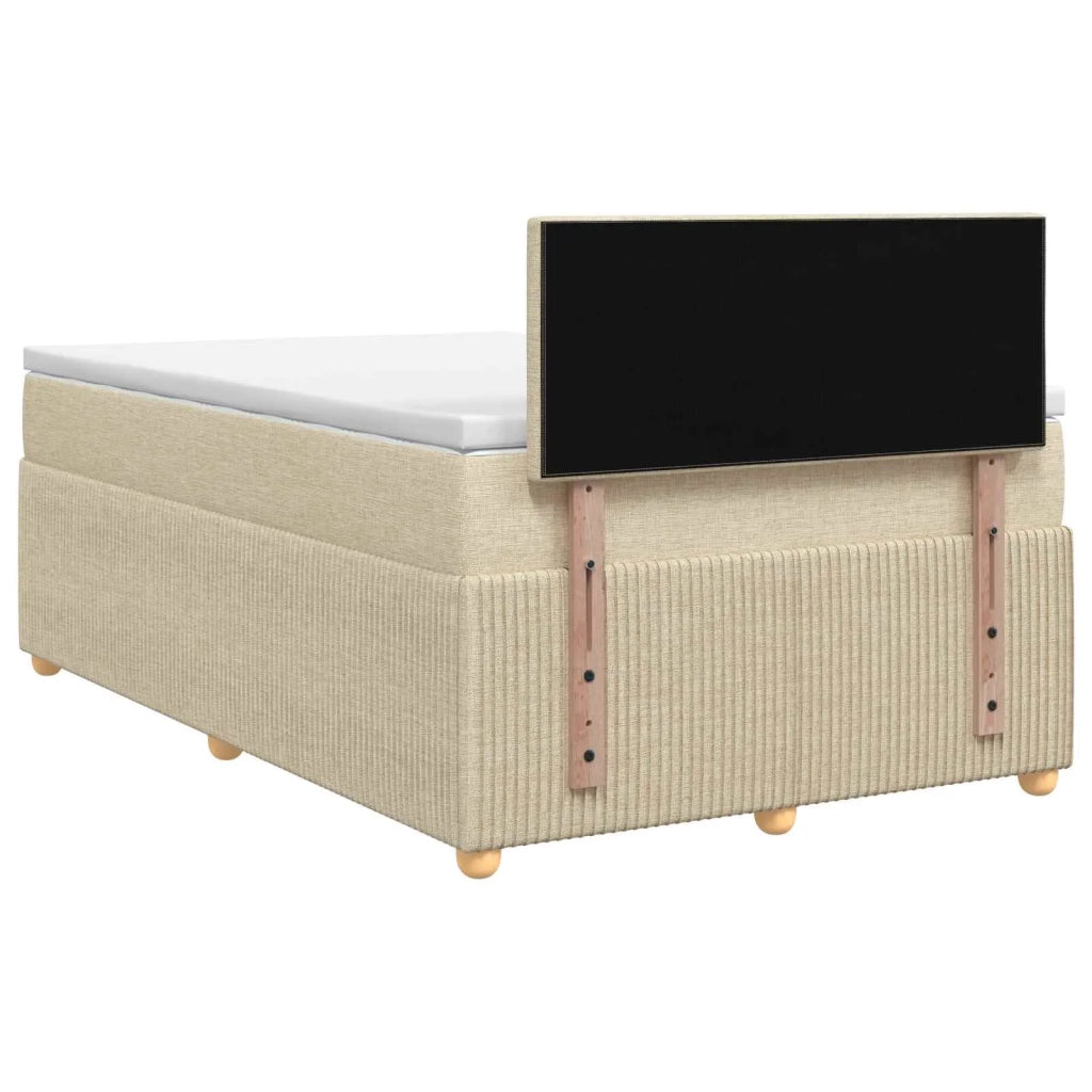 Letto box spring con materasso Crema 120 x 200 cm Tessuto 3451445