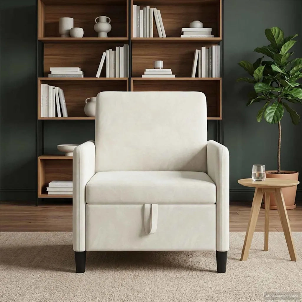 Divano con Storage Crema 72 x 78 x 87 cm Poliestere 42036885