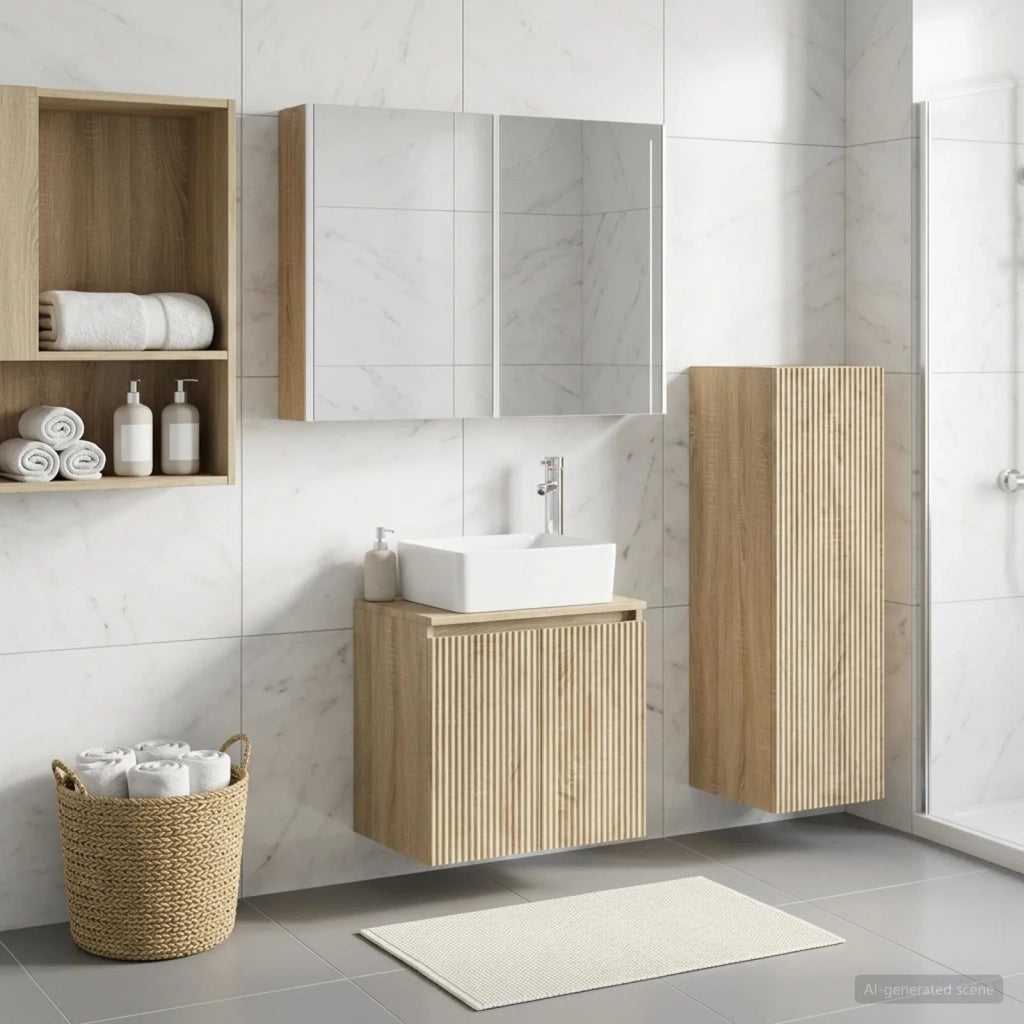 Set di mobili per il bagno 4 pz Rovere Sonoma 3407449