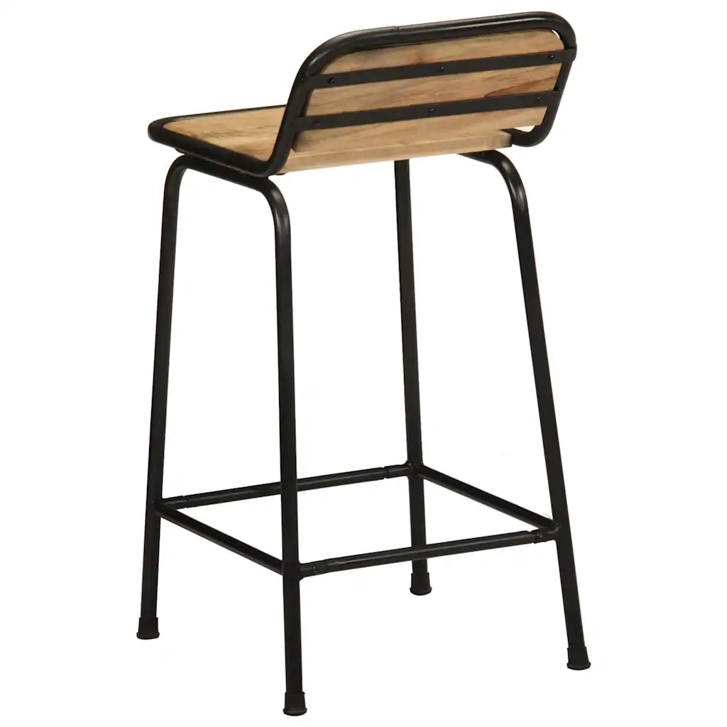 Sgabelli da Bar 4 pz 46x35,5x80 cm Legno Massello Grezzo Mango 4013531