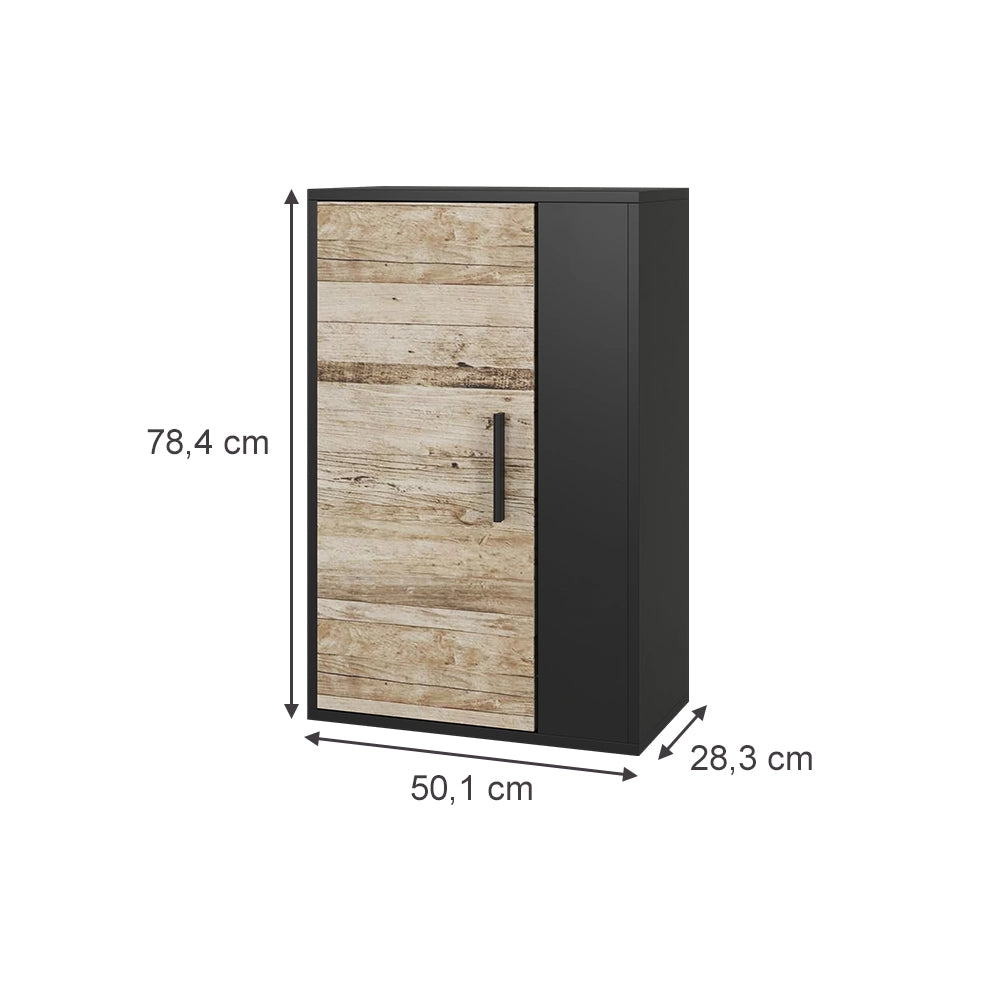 Vicco Scaffale a muro Rovere nero/sabbia 50.1 x 78.4 cm con 2 scomparti