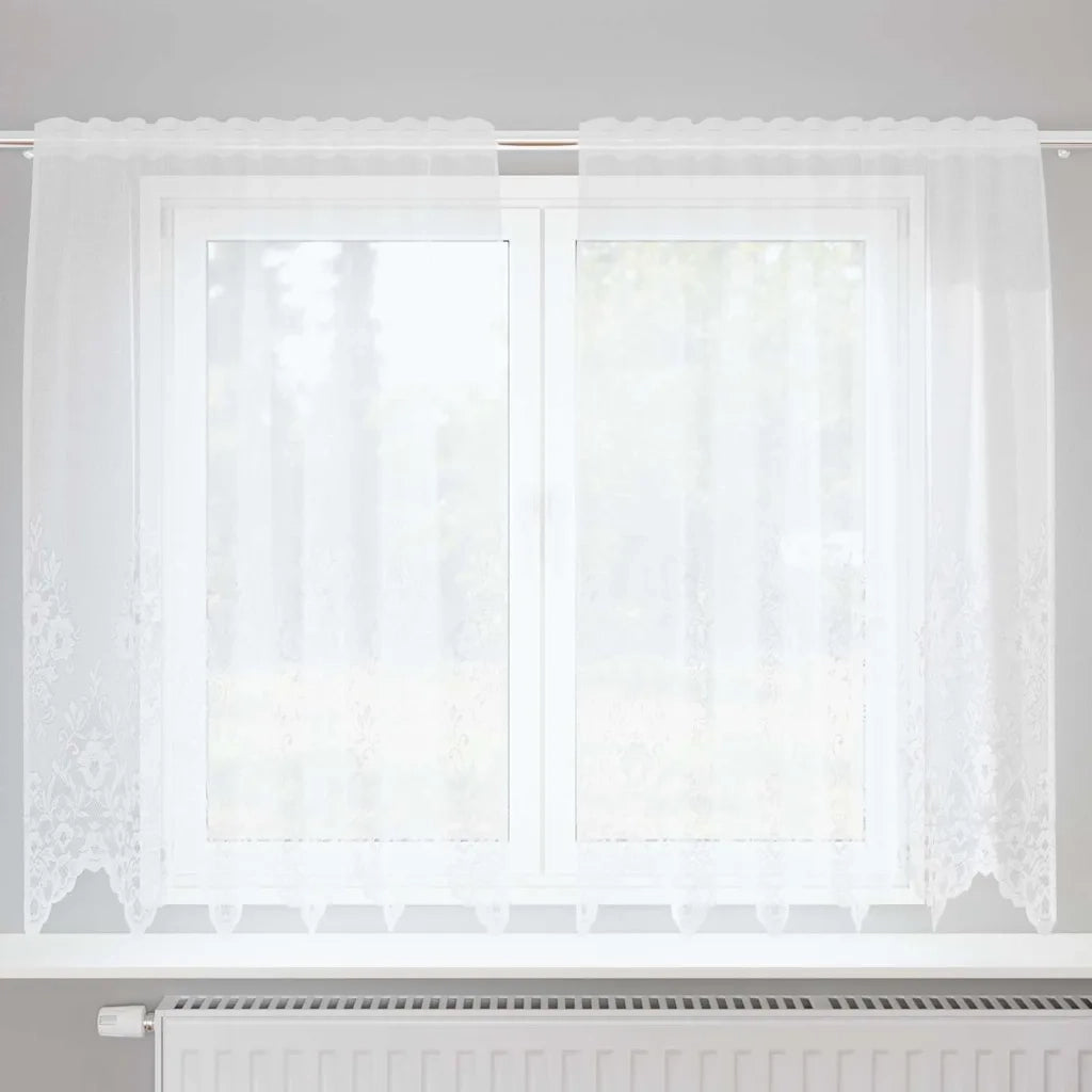vidaXL Tende con tende Bianco Poliestere