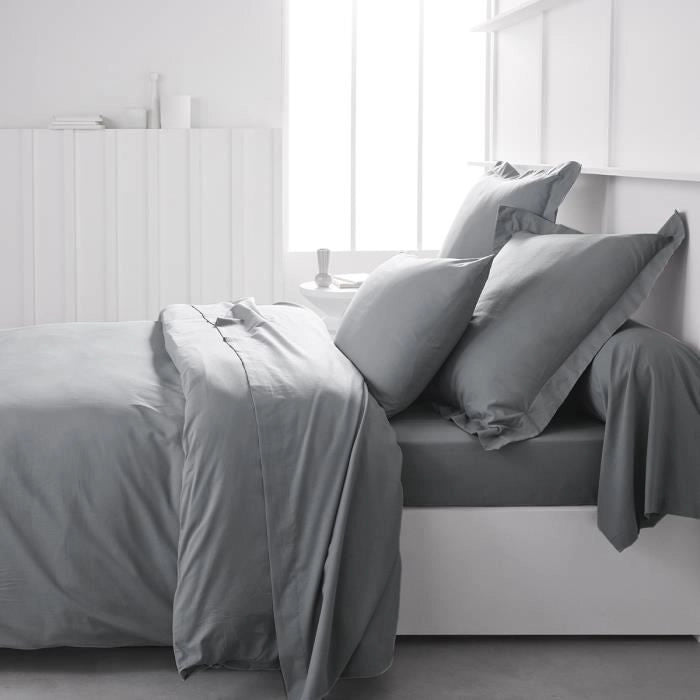 Copertura drappeggio teday essenziale - 140 x 200+30 cm - 2 persone - 100% cotone - acciaio