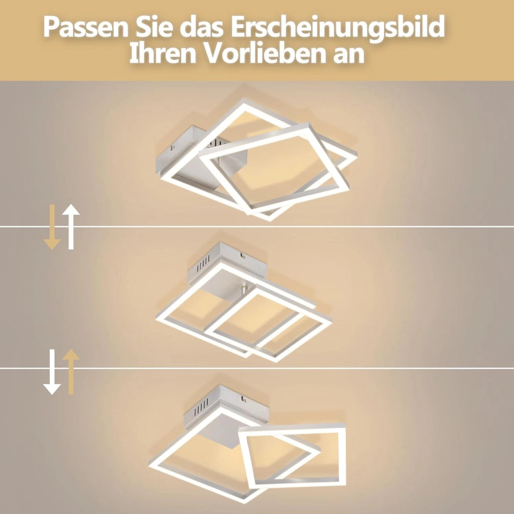 ZMH Plafoniera LED argento 20W 3000K moderna lampada da soffitto per soggiorno camera da letto corridoio ufficio