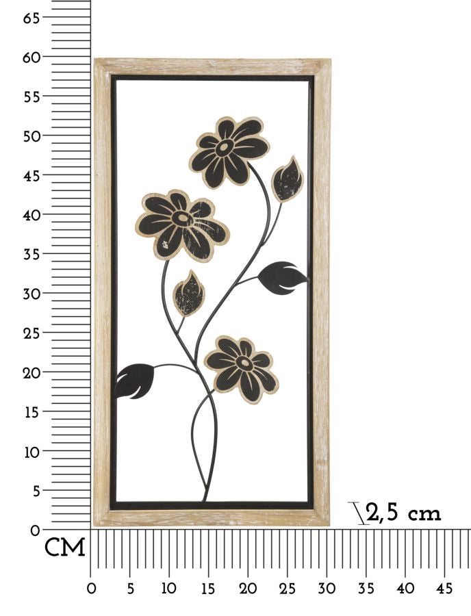 PANNELLO IN FERRO E LEGNO GIRISH -A- CM 30X2,5X60
