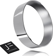 6 anelli per tovagliolo in acciaio inossidabile di alta qualità, diametro 4 cm (argento, lucido)