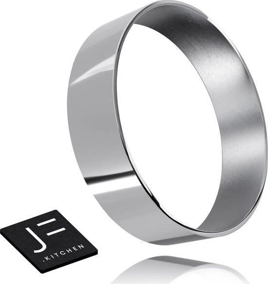 6 anelli per tovagliolo in acciaio inossidabile di alta qualità, diametro 4 cm (argento, lucido)