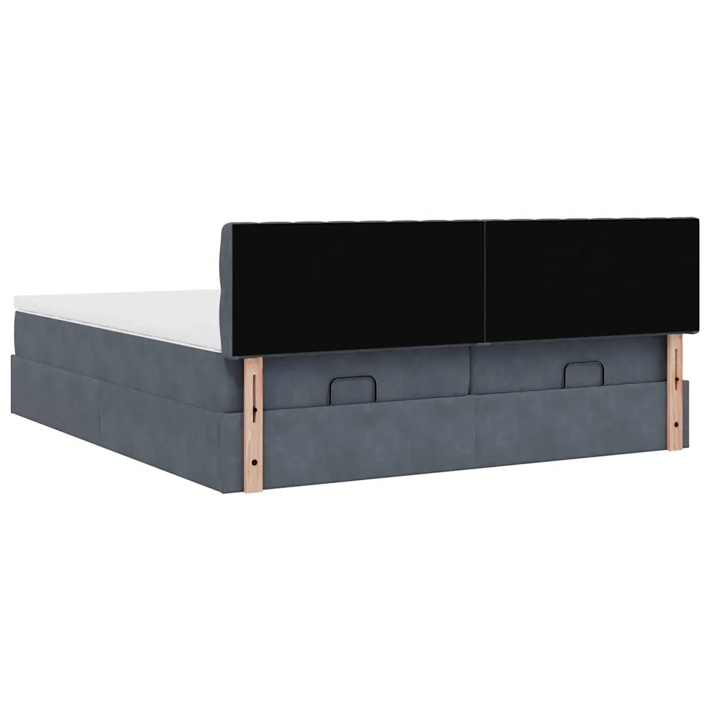 Struttura Letto Pouf con Materassi 200x200 cm Velluto 3312099
