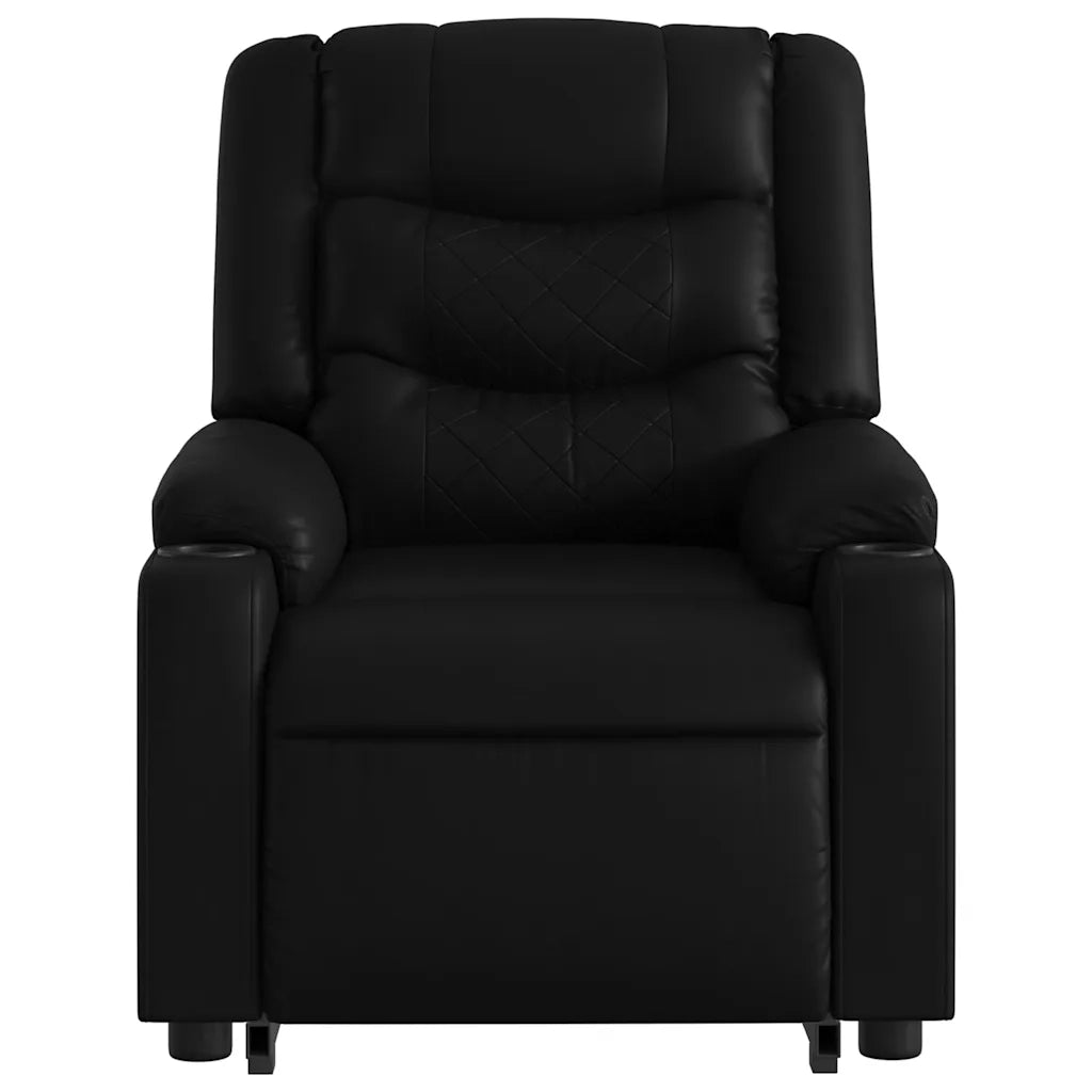 Poltrona Alzapersona Reclinabile Massaggio Nero Similpelle 3206555