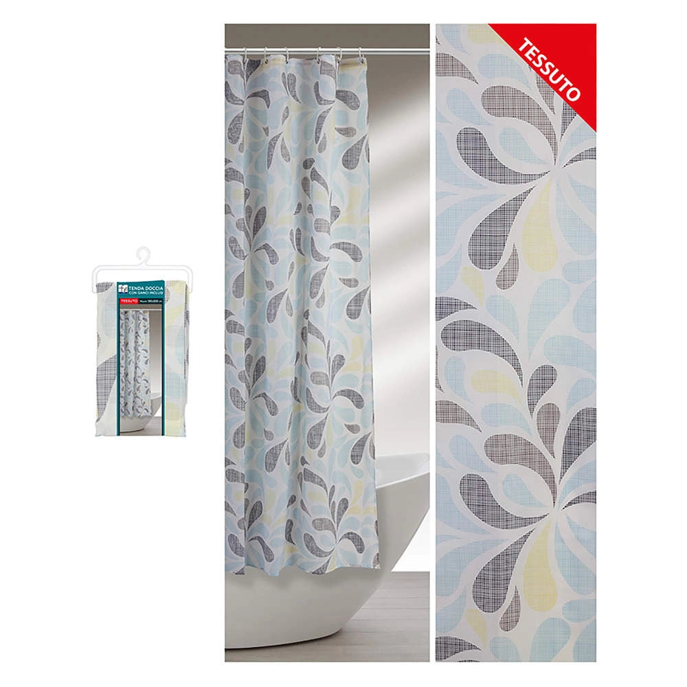 Tenda Doccia da Bagno con Ganci Fantasia Gocce Colorate Formato: 120 x 200 cm