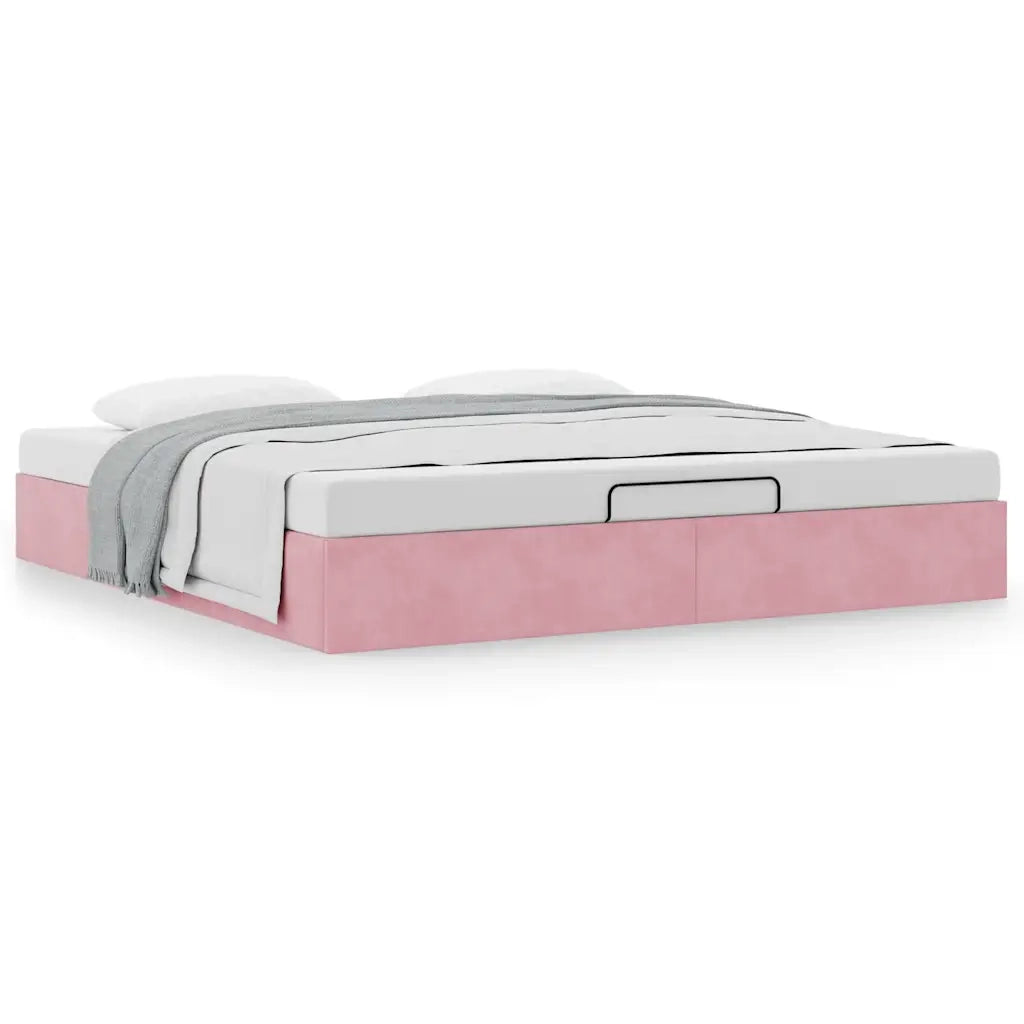 Struttura Letto Pouf senza Materasso Rosa 180x200 cm in Velluto 3310984
