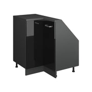 Mobile cucina angolare per sottotetto R-Line Nero lucido/Antracite 75.6 cm con 1 porta Vicco
