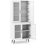 Buffet 80 x 40 x 178,5 cm pratico contenitore con ripiano regolabile stile moderno MDF bianco 20_0010798