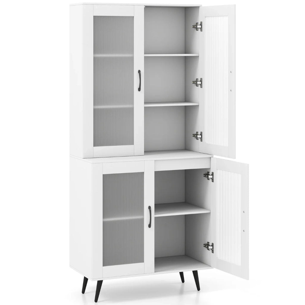 Buffet 80 x 40 x 178,5 cm pratico contenitore con ripiano regolabile stile moderno MDF bianco 20_0010798