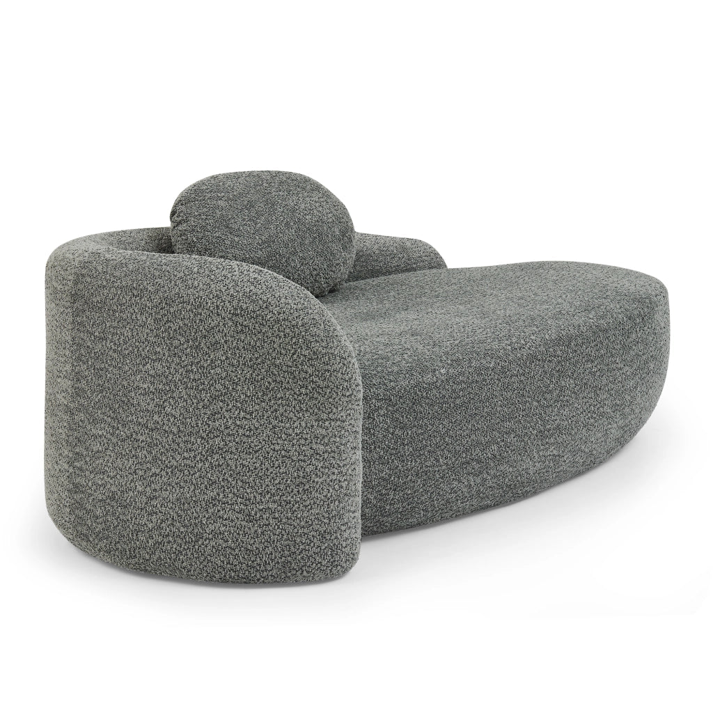 Divano in Teddyfleece con design arrotondato, cuscino di supporto e struttura compatta, colore grigio scuro