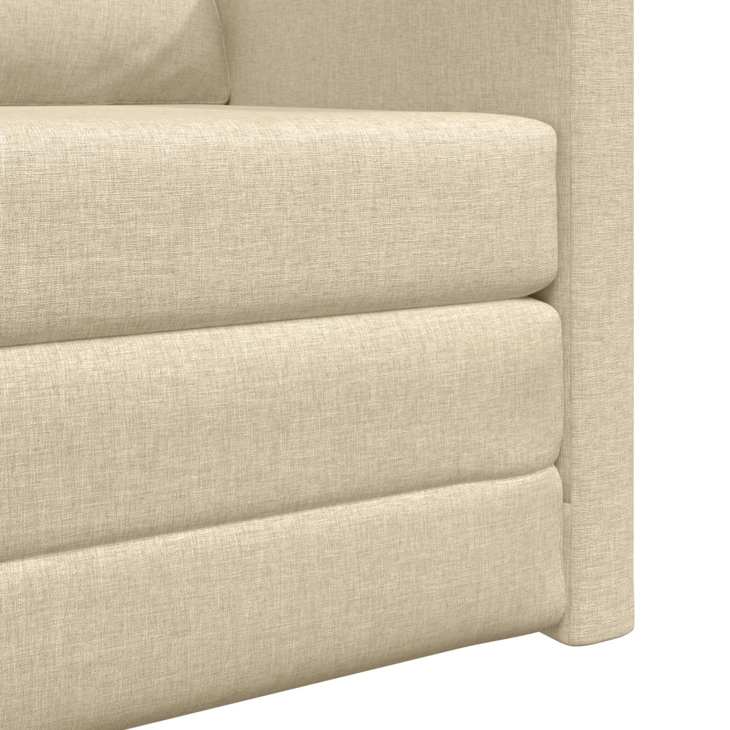 Divano Letto 2 in 1 Panna 74x77x81 cm Tessuto