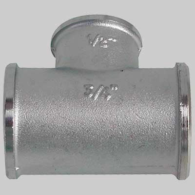 RACCORDO A TEE DIRITTO RIDOTTO OTTONE NICHELATO  1 x 3/4 x 1     MADE IN ITALY