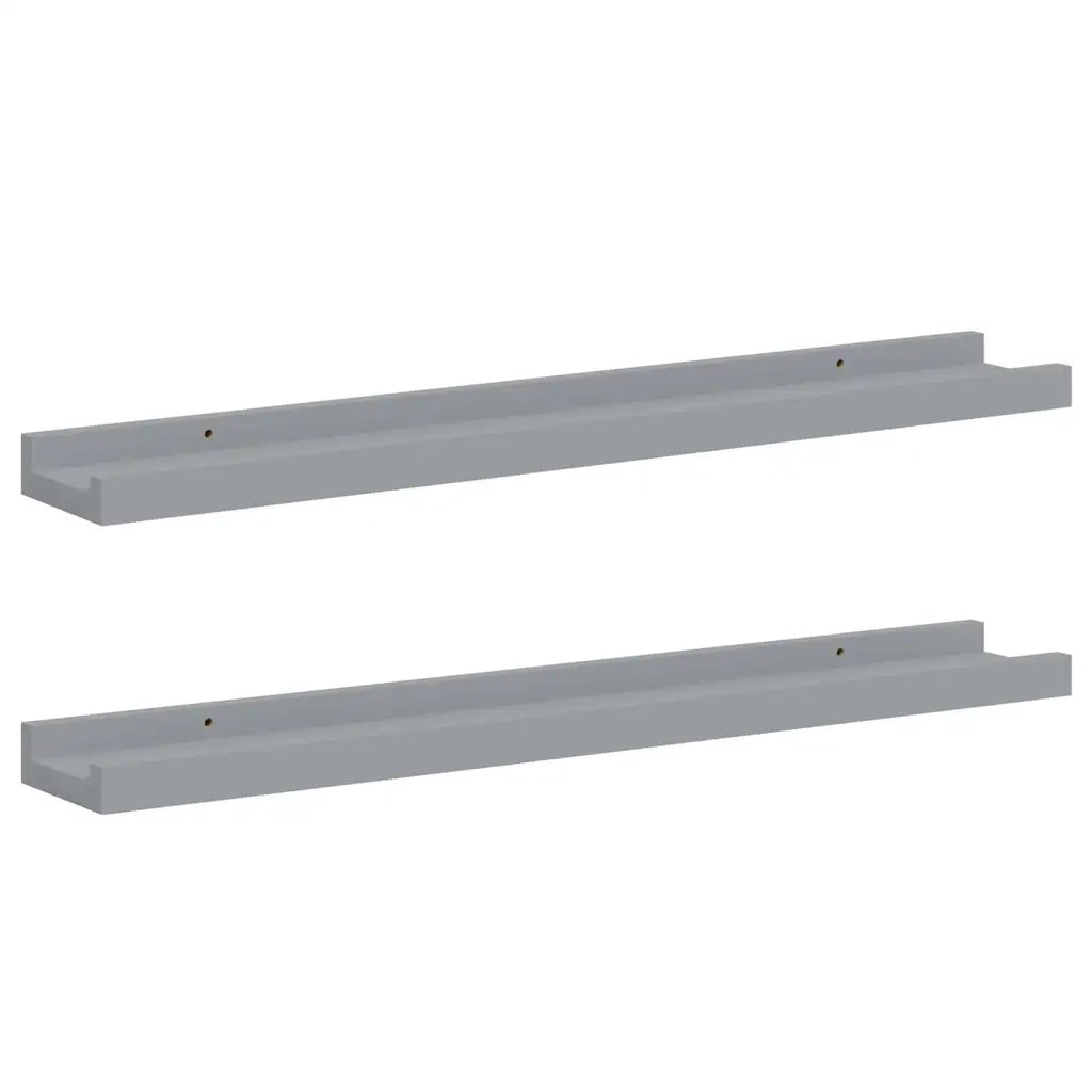 2 pz Mensole | Ripiano | Scaffale Loggia per Foto Grigie 60x9x3 cm in MDF