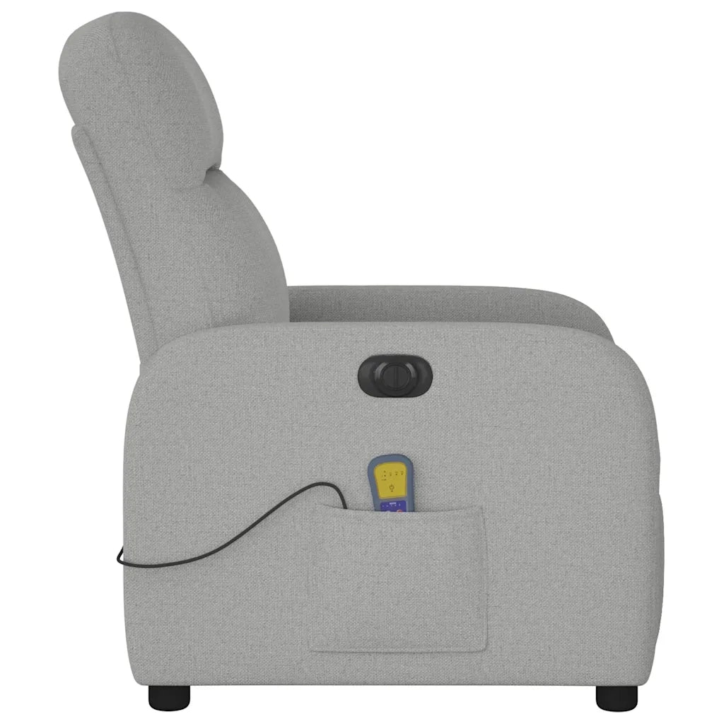 Divano Sedia-Poltrona Reclinabile Massaggio Elettrica Grigio Nuvola Tessuto 933850