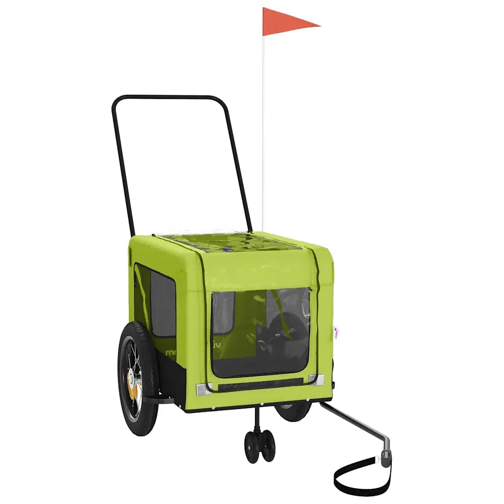 Rimorchio da Bici per Animali Verde e Nero Oxford e Ferro CFW1999326