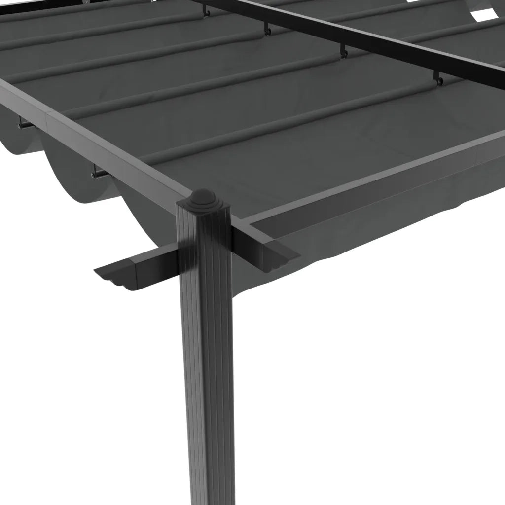 Gazebo Giardino con Tetto Retrattile Antracite 3x6 m Alluminio 3217062