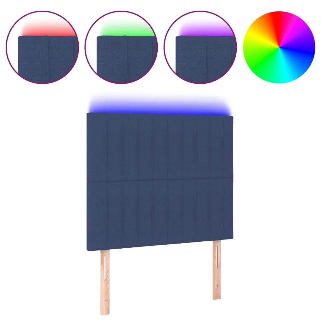 Testiera a LED-Testata con LED Blu 90x5x118/128 cm in Tessuto 336997