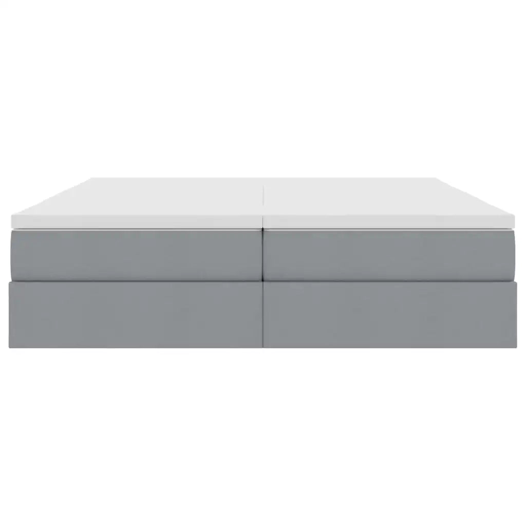 Letto con contenitore e materasso Grigio chiaro 200 x 200 cm