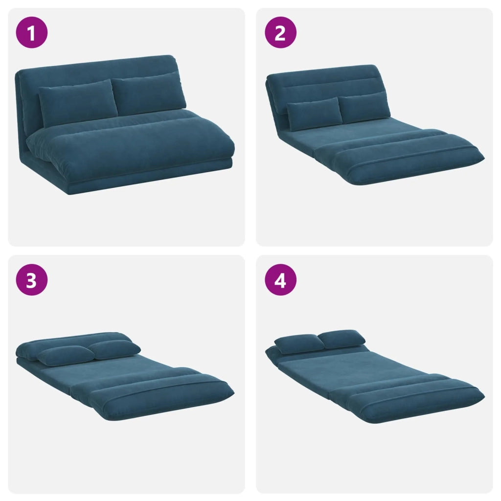 Sedia a pavimento regolabile Blu Velluto