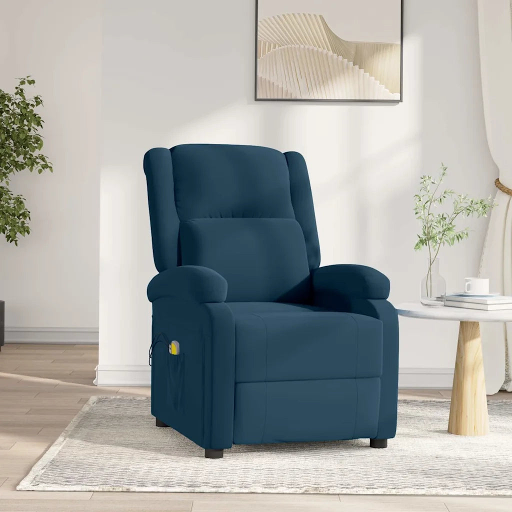 Divano Sedia-Poltrona Massaggiante Elettrica Blu in Velluto