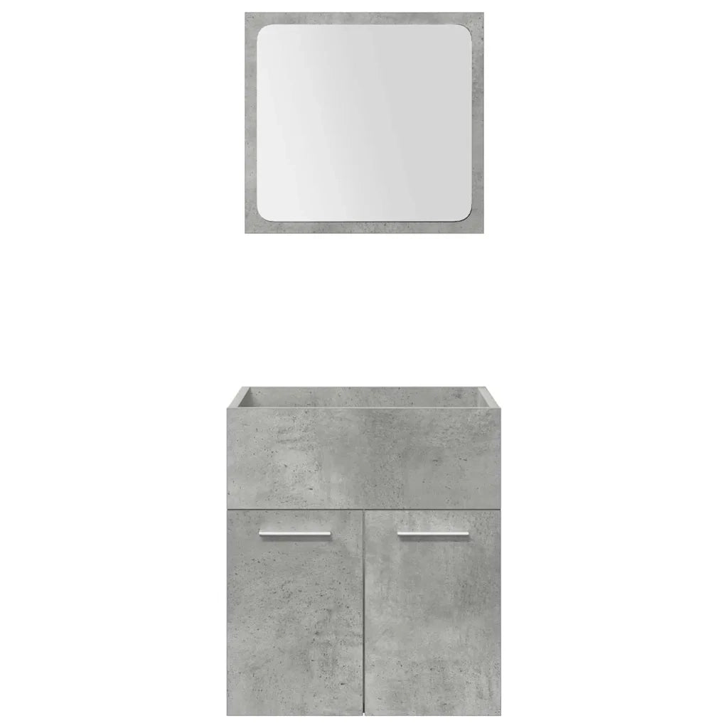 vidaXL Set Mobili da Bagno 5 pz Grigio Cemento in Legno Multistrato