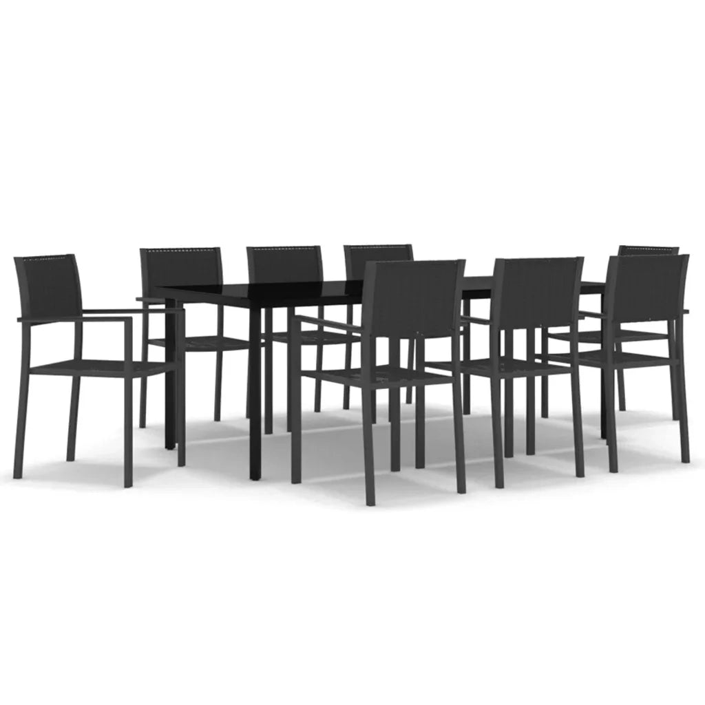 Set da Pranzo da Giardino 9 pz Nero cod mxl 35273