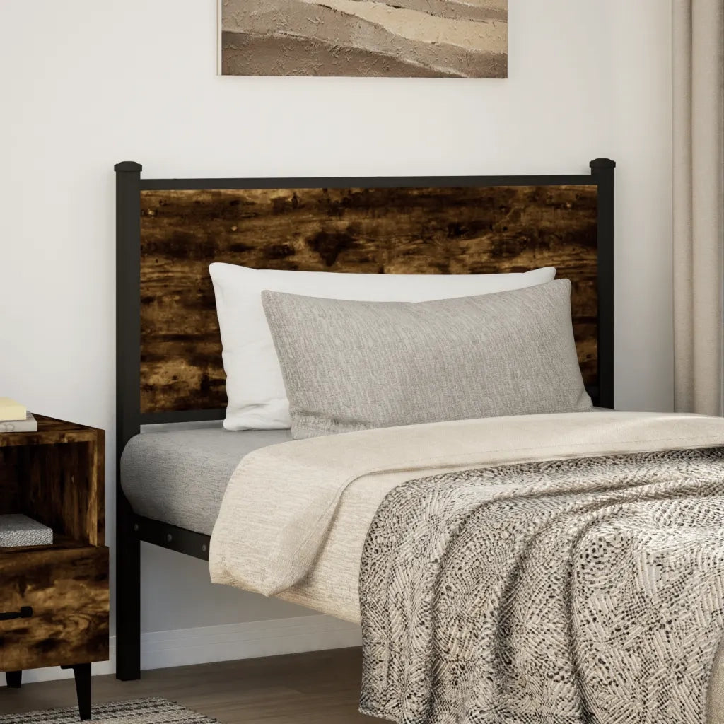vidaXL Testiera Rovere Fumo 100 cm in Legno Multistrato e Acciaio