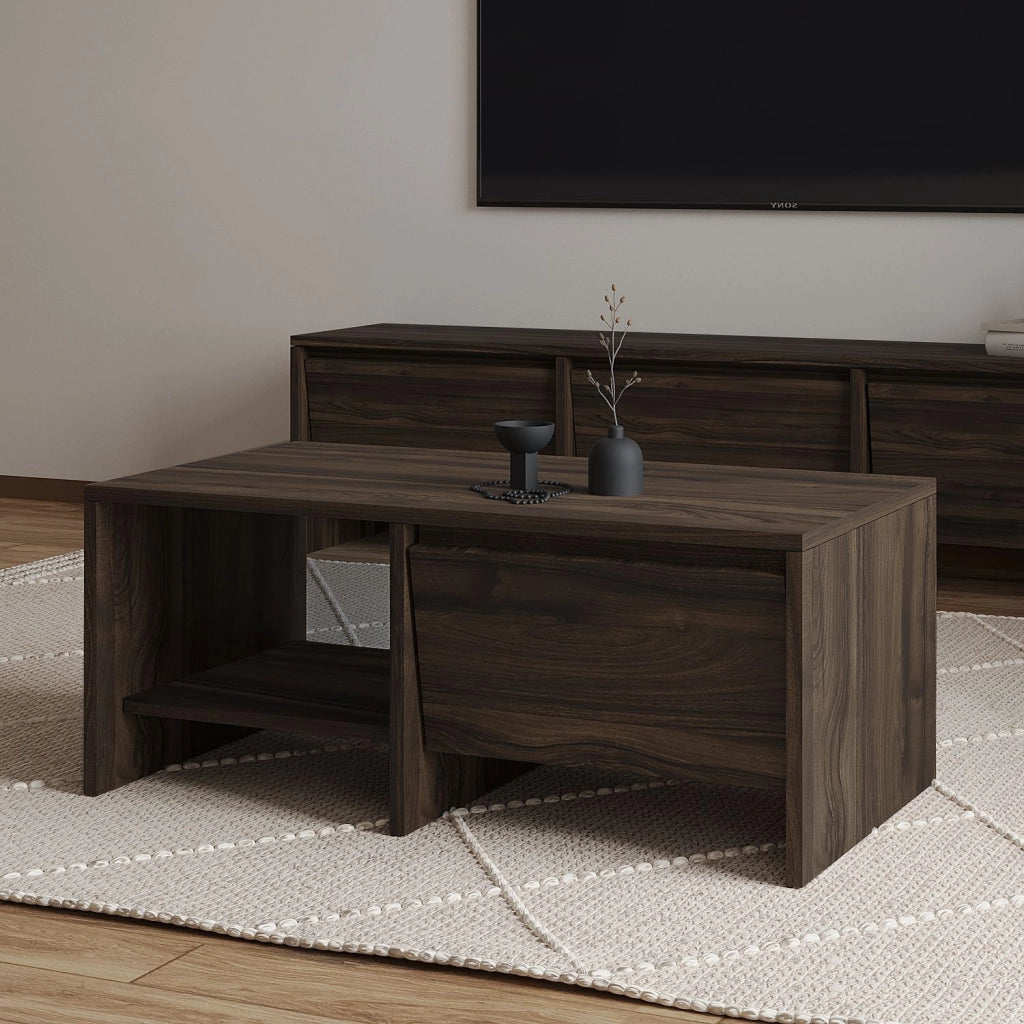 Tavolino in legno "Laris" - 90 x 45 x 35 cm - Marrone
