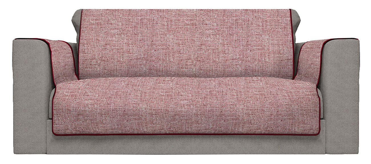 Copridivano con Copri Braccioli Seduta 60 cm in Poliestere Bordeaux
