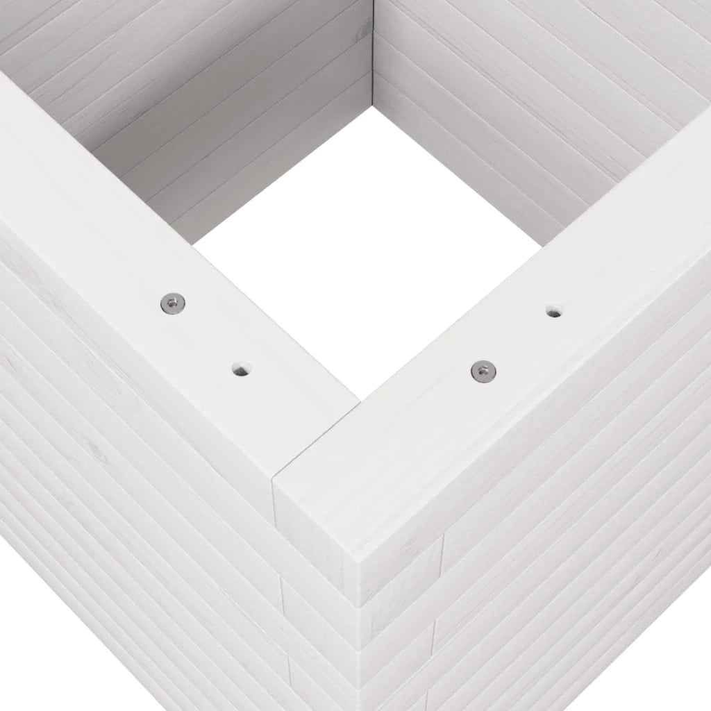 Fioriera rialzata per piante e fiori terrazza giardino 40 x 40 x 46 cm legno di pino massiccio bianco 02_0037563