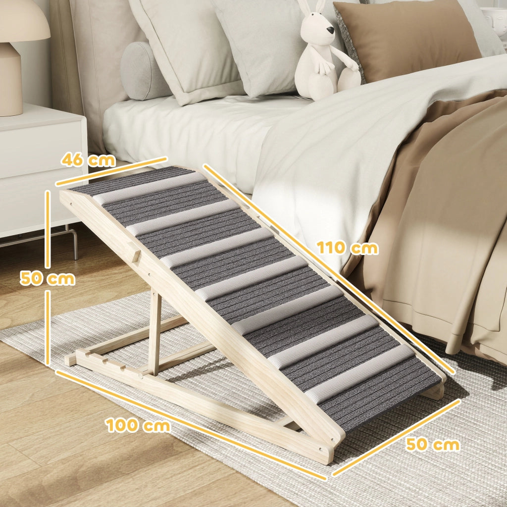 Rampa per Cani Pieghevole in Legno ¨C zephmum ¨C 35-50 cm