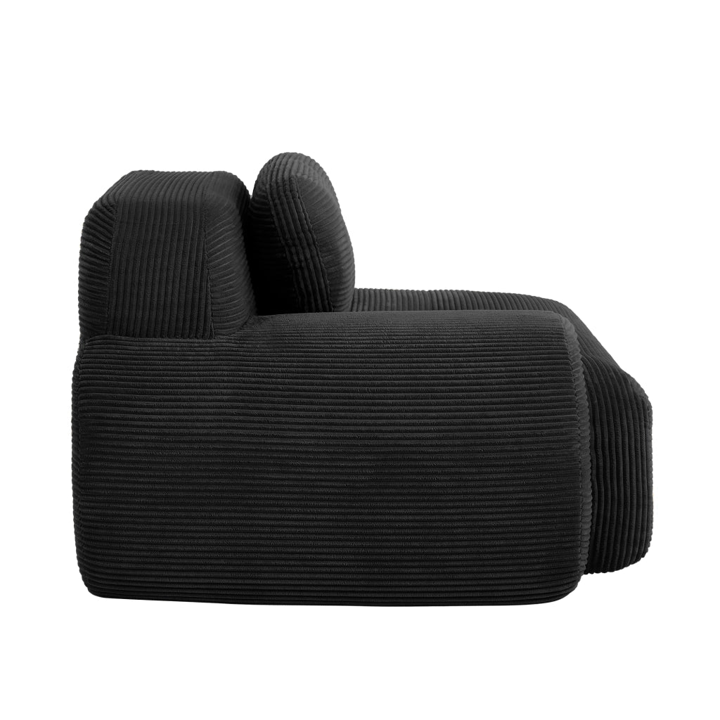 Divano angolare Hamlet - Zephmum- Tessuto Cordstoff nero