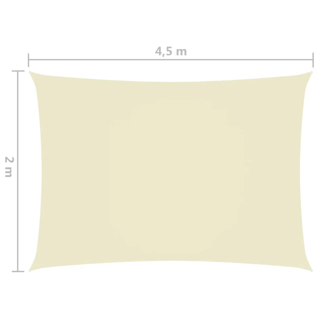 Vela ombreggiante/ombrellone rettangolare in tessuto Oxford 2 x 4,5 m crema 02_0009620