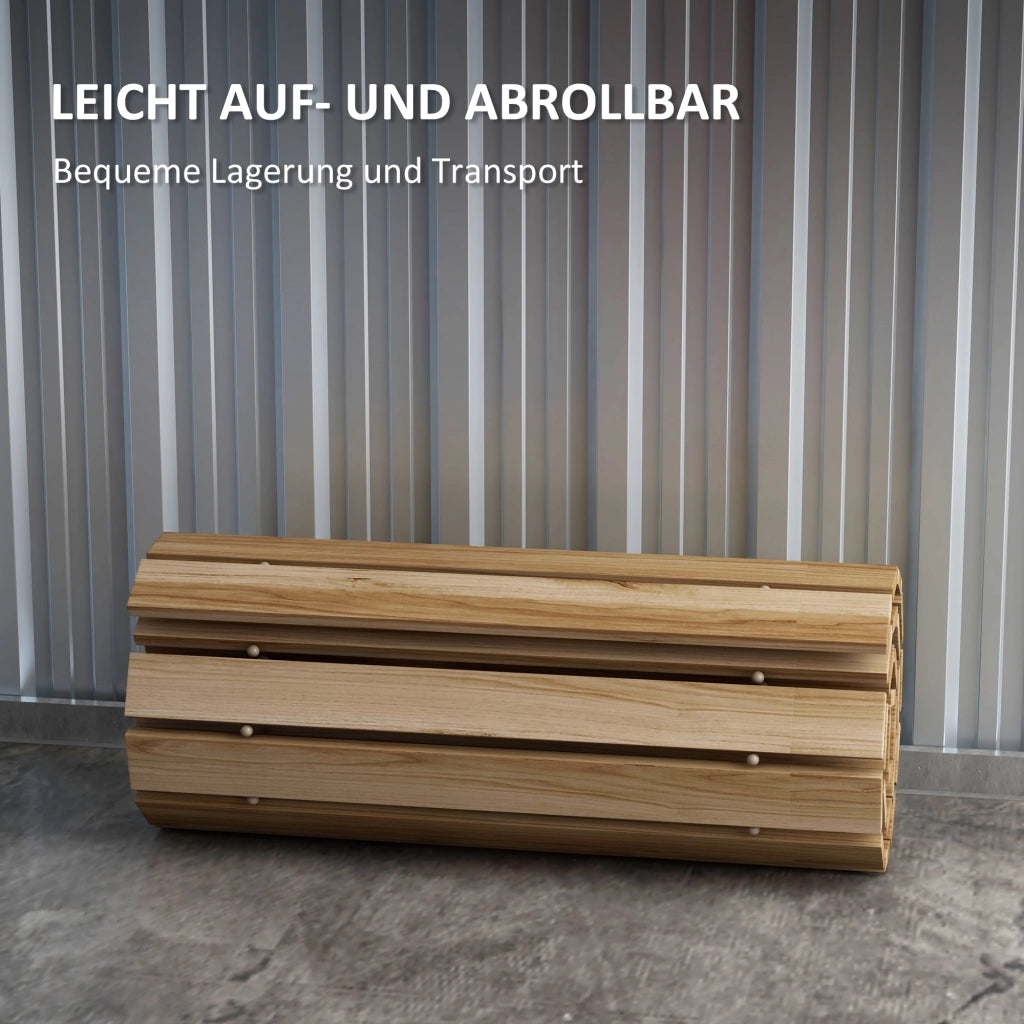 Passerella da Giardino Rotolabile ¨C zephmum ¨C Legno di Abete Naturale 120x47x1 cm