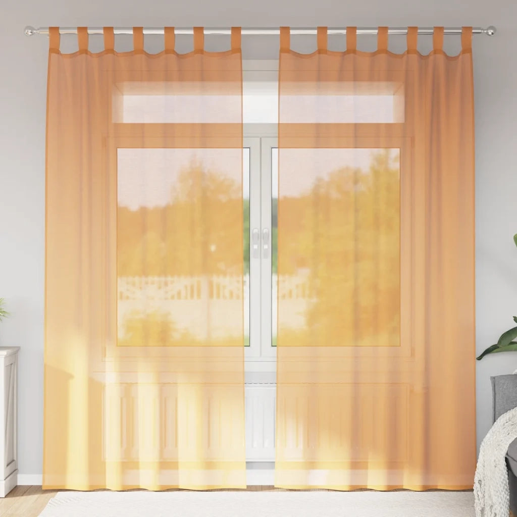 vidaXL Tende in Voile con Passanti 2 pz Arancio 140x245 cm