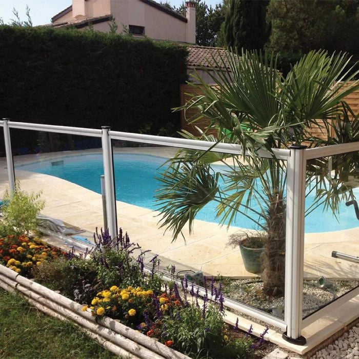 Recinzione Di Sicurezza Per Piscina In Vetro E Alluminio Crystal Shield Sp01 - Kit Modulo 200 X H. 122 Cm Altezza: 122 cm