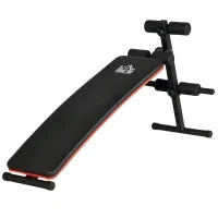 Panca per Addominali Pieghevole e Regolabile con Schienale Imbottito, 47x139x51-69cm, Nero e Rosso