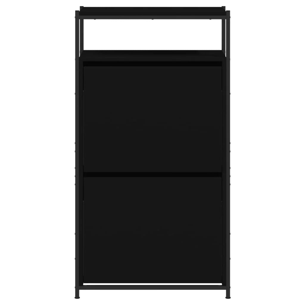 Scarpiera mobile contenitore per scarpe mobile per ingresso/corridoio/soggiorno 60 x 34 x 112 cm legno ingegnerizzato nero 02_0021994