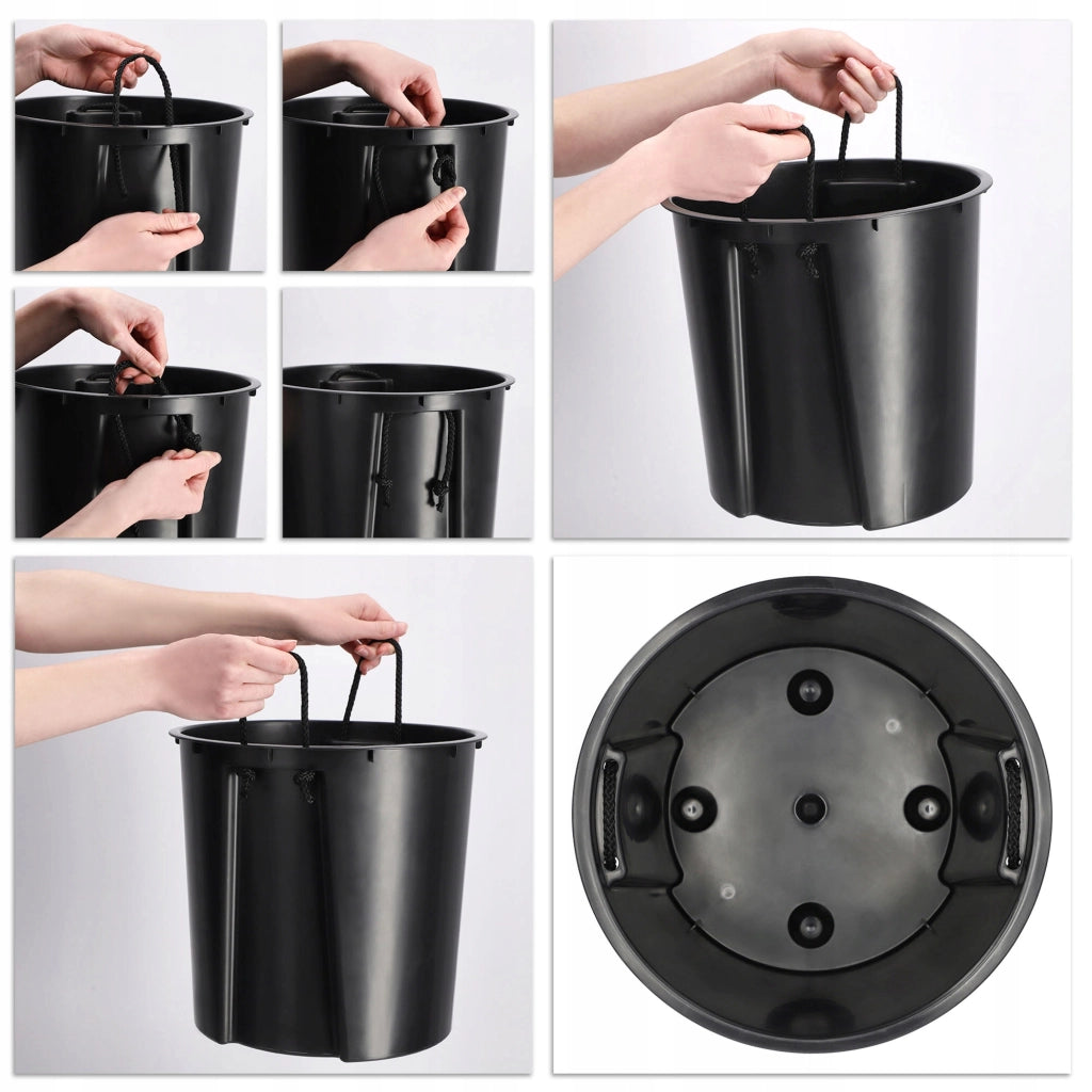 Set di 3 vasi da fiori KADAX, vasi da giardino + inserti, alti, grandi, bianchi, 37+47+57 cm