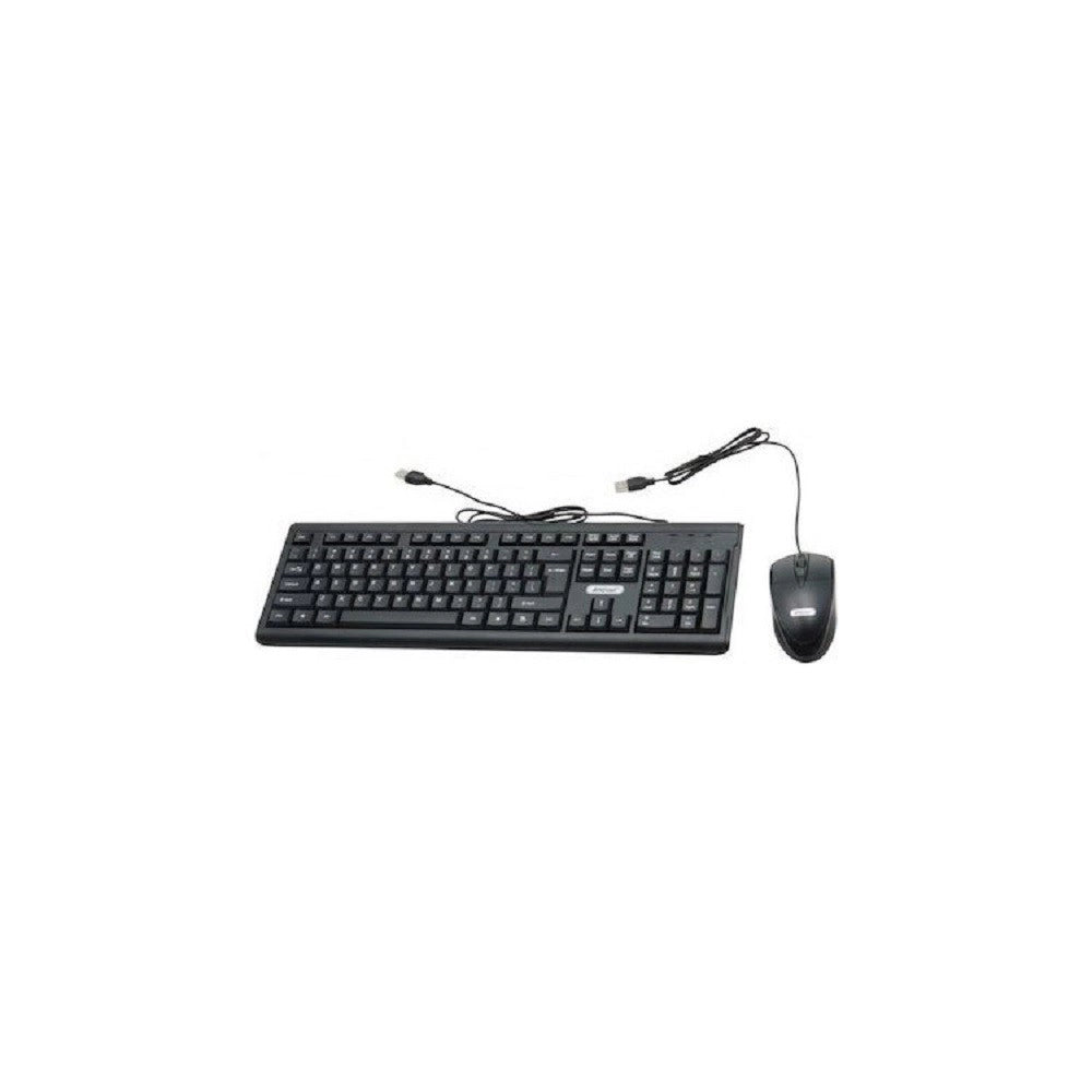 Trade Shop - Set Tastiera Mouse Cablati Cavo Usb Q-kp500 Lingua Inglese Usa Per Ufficio Casa -