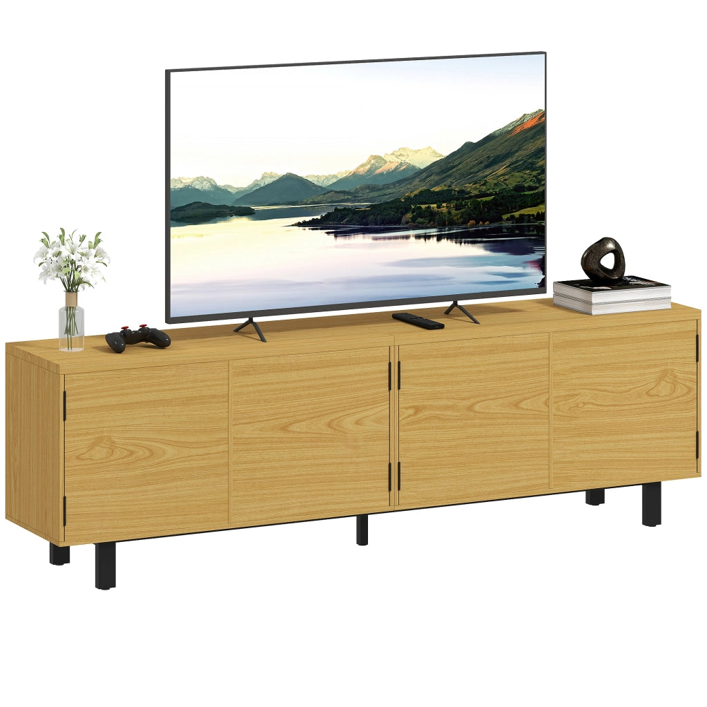 Mobile TV 180 cm con 4 ante a pressione ¨C zephmum ¨C legno naturale 180x35x55,5 cm